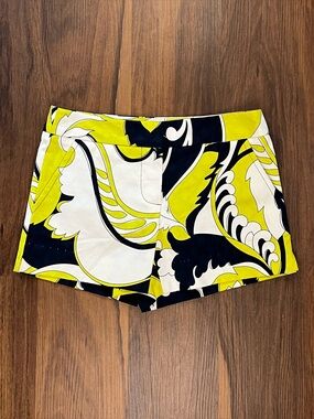 Trina Turk Corbin Shorts with retro botanical print